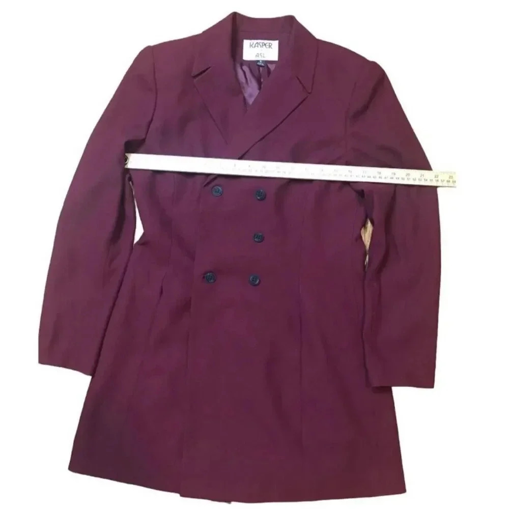 Kasper for ASL Double Breasted Coat Jacket Ss 6 - Picture 5 of 11